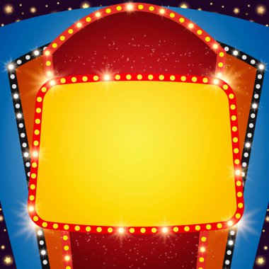 Retro sahne parlayan afiş arka plan