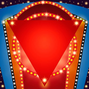 Retro sahne parlayan afiş arka plan