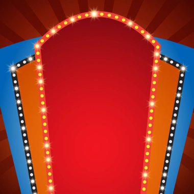 Retro sahne parlayan afiş arka plan