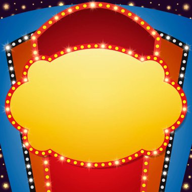 Retro sahne parlayan afiş arka plan