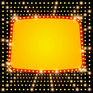 Retro casino ışık afiş ile parlayan arka plan