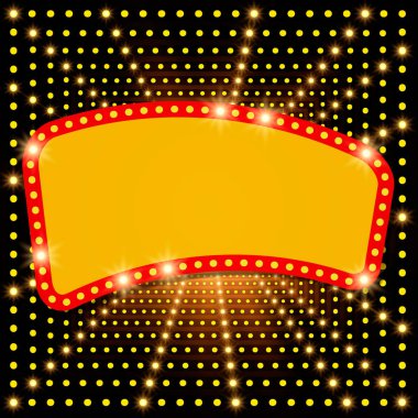 Retro casino ışık afiş ile parlayan arka plan