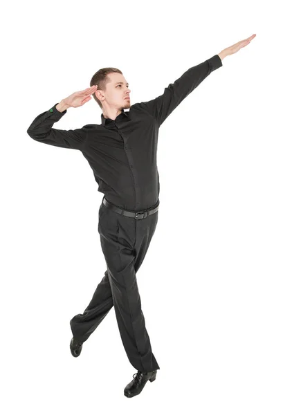 Mladý muž v kostýmu pro irský tanec, samostatný — Stock fotografie
