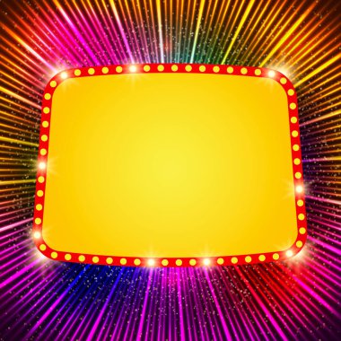 Retro casino ışık afiş ile parlayan arka plan