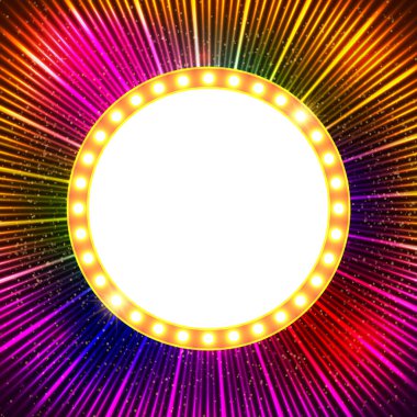 Retro casino ışık afiş ile parlayan arka plan