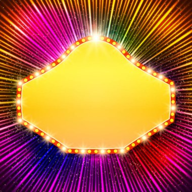 Retro casino ışık afiş ile parlayan arka plan