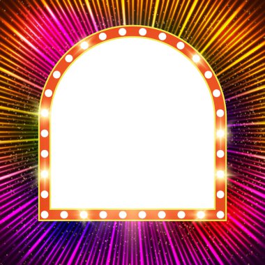 Retro casino ışık afiş ile parlayan arka plan