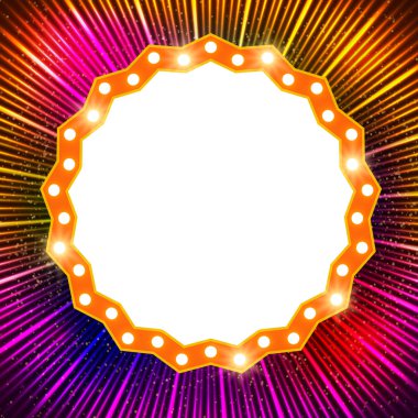 Retro casino ışık afiş ile parlayan arka plan