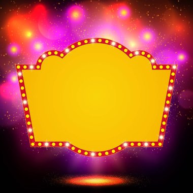 Retro casino ışık afiş ile parlayan arka plan