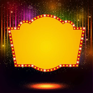 Retro casino ışık afiş ile parlayan arka plan