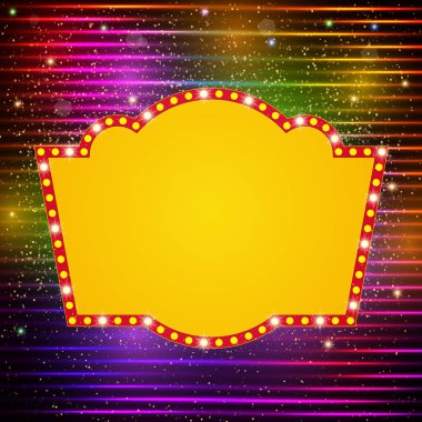 Retro casino ışık afiş ile parlayan arka plan