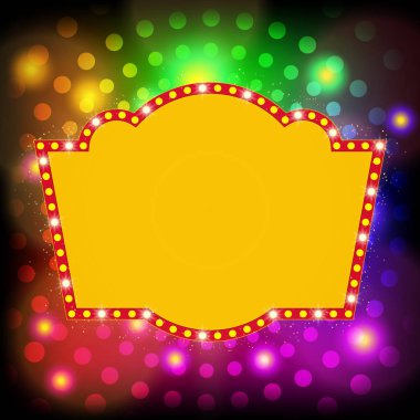 Retro casino ışık afiş ile parlayan arka plan