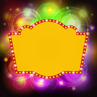 Retro casino ışık afiş ile parlayan arka plan