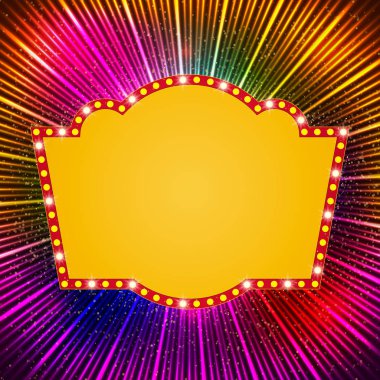 Retro casino ışık afiş ile parlayan arka plan