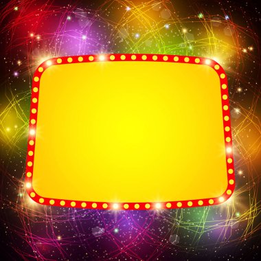 Retro casino ışık afiş ile parlayan arka plan