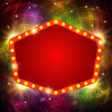 Retro casino ışık afiş ile parlayan arka plan