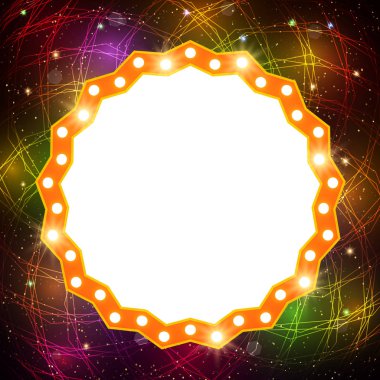 Retro casino ışık afiş ile parlayan arka plan