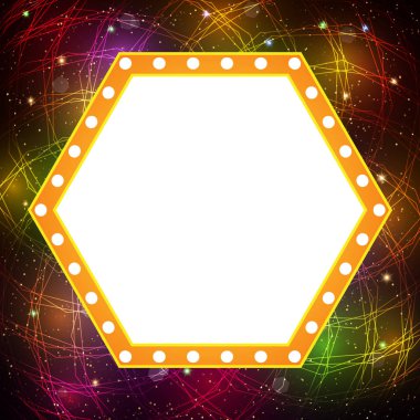 Retro casino ışık afiş ile parlayan arka plan