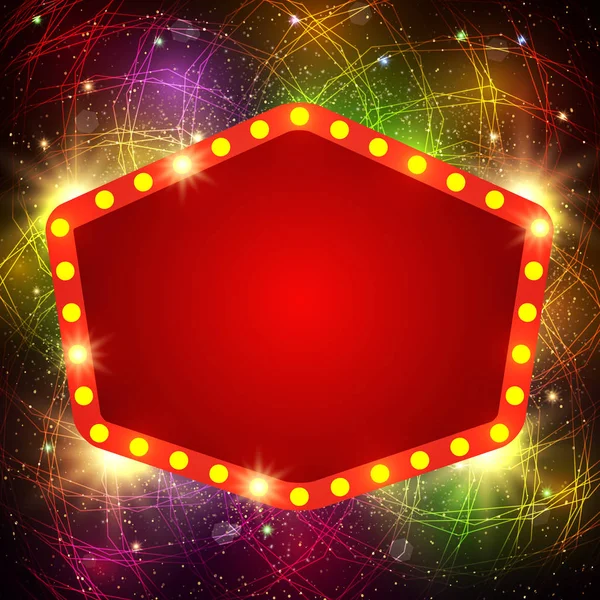 Retro casino ışık afiş ile parlayan arka plan