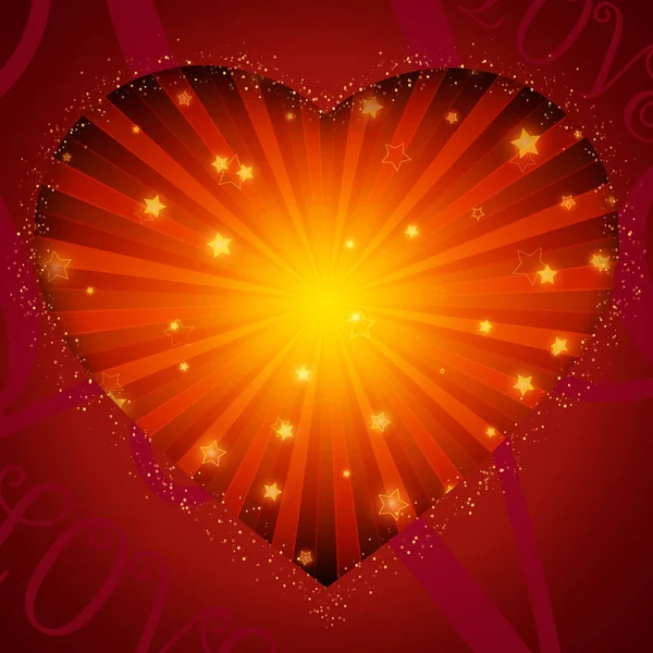 Kaart met Valentijnsdag hart groeten — Stockvector