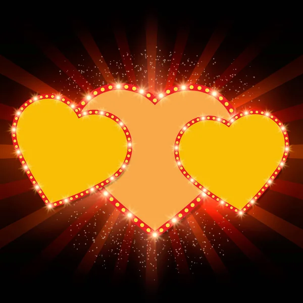 San Valentín brillante fondo con corazones — Vector de stock