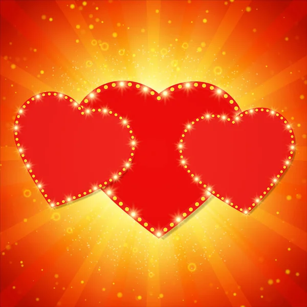 Valentine fundo brilhante com corações — Vetor de Stock