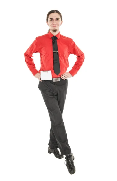 Young man in costume for irish dance isolated — Stock Photo, Image