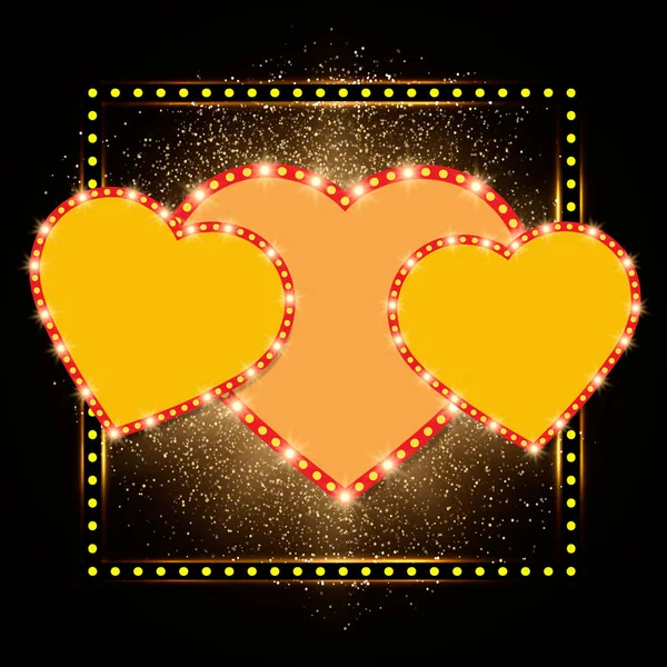 San Valentín brillante fondo con corazones — Vector de stock