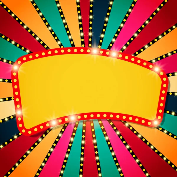 Banner retro sobre fondo brillante colorido — Vector de stock