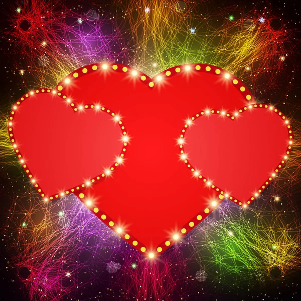 Valentines fond brillant avec des cœurs — Image vectorielle