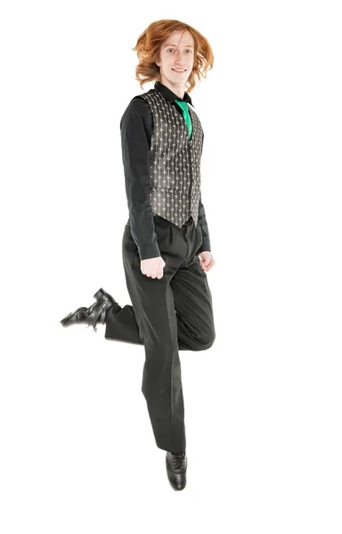 Young man in costume for irish dance isolated Royalty Free Stock Photos