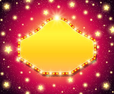 Soyut parlayan retro ışık afiş