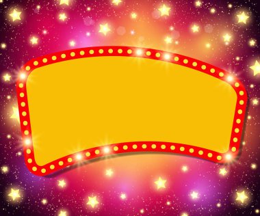 Soyut parlayan retro ışık afiş