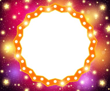 Soyut parlayan retro ışık afiş