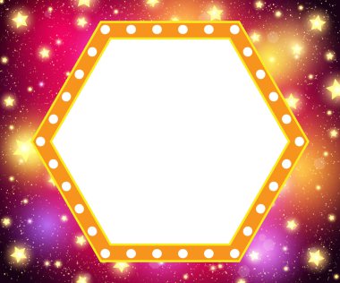 Soyut parlayan retro ışık afiş