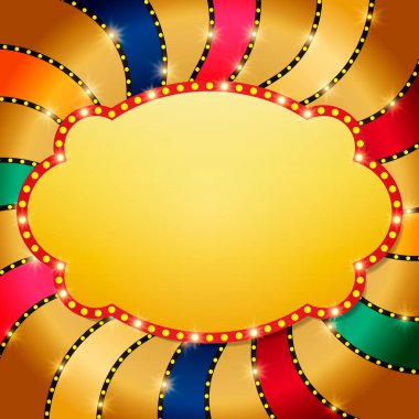 Renkli parlak zemin üzerine Retro afiş