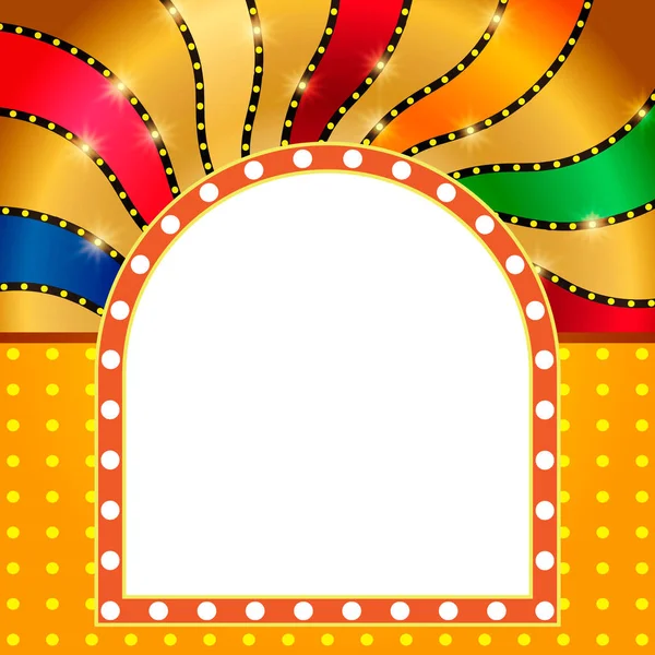 Retro banner på färgglada lysande bakgrund — Stock vektor