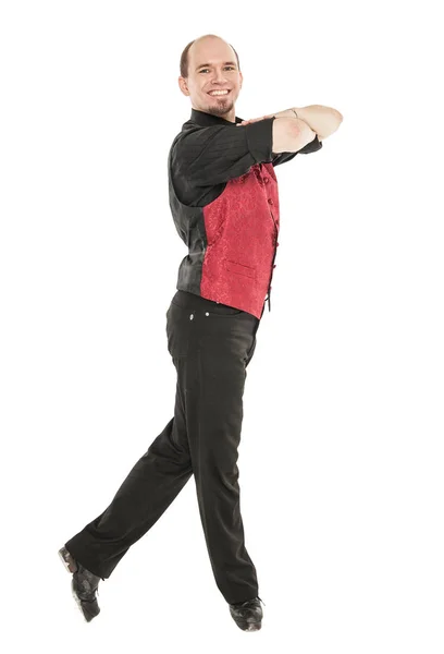 Young man in costume for irish dance isolated — Stock Photo, Image