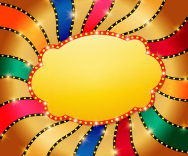 Renkli parlak zemin üzerine Retro afiş