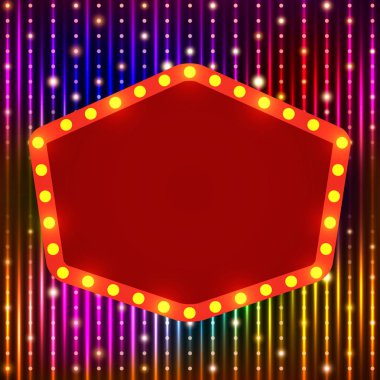 Retro casino ışık afiş ile parlayan arka plan