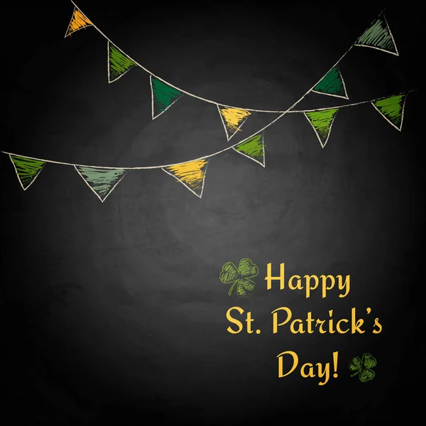 Happy St.Patrick na den na tabuli pozadí — Stockový vektor