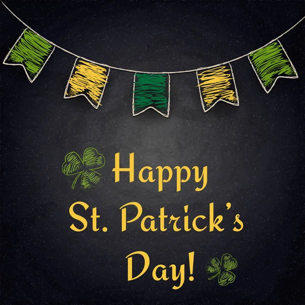 Happy St.Patrick na den na tabuli pozadí — Stockový vektor