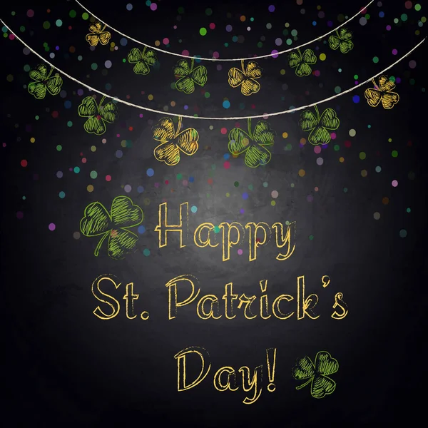 Happy St.Patrick na den na tabuli pozadí — Stockový vektor