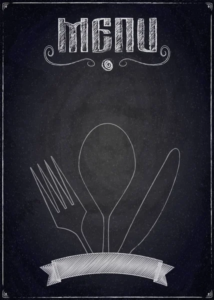 Menú del restaurante sobre fondo de pizarra negro — Archivo Imágenes Vectoriales