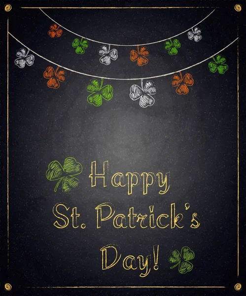 Happy St.Patrick na den na tabuli pozadí — Stockový vektor