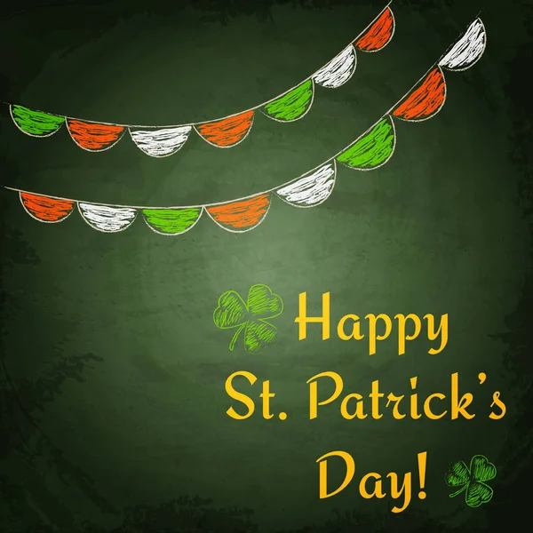 Happy St.Patrick na den na tabuli pozadí — Stockový vektor