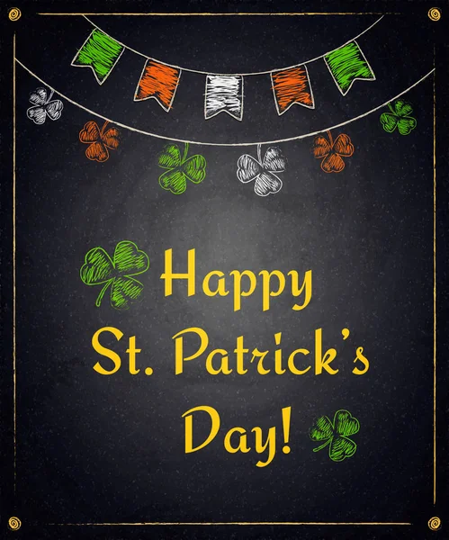 Happy St.Patrick na den na tabuli pozadí — Stockový vektor