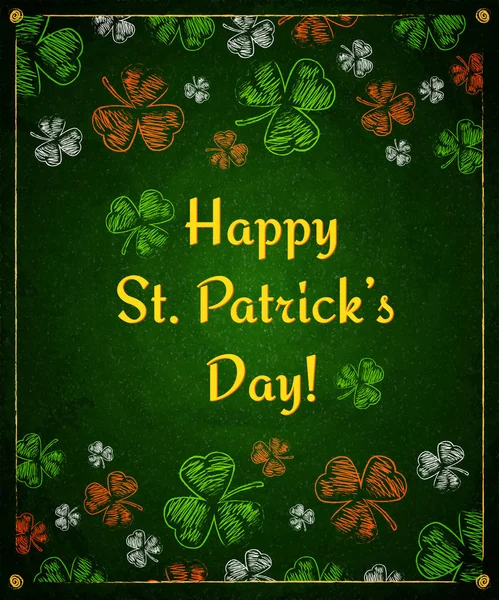 Saint Patricks Day Shamrock sur fond de tableau — Image vectorielle