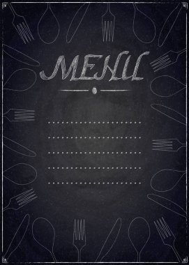 Siyah Kara tahta arka plan üzerinde Restoran Menü