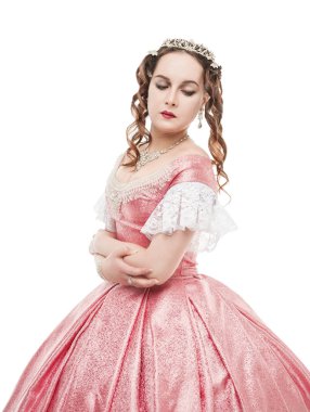 İzole Ortaçağ içinde genç güzel kadın 